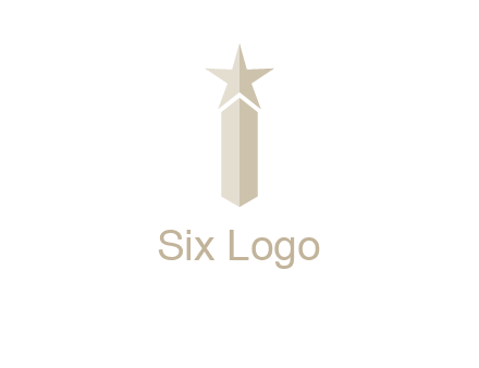 Magic stick forming letter i logo
