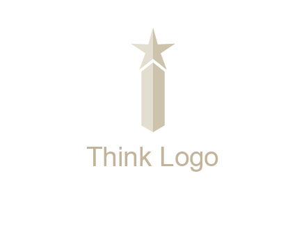 Magic stick forming letter i logo