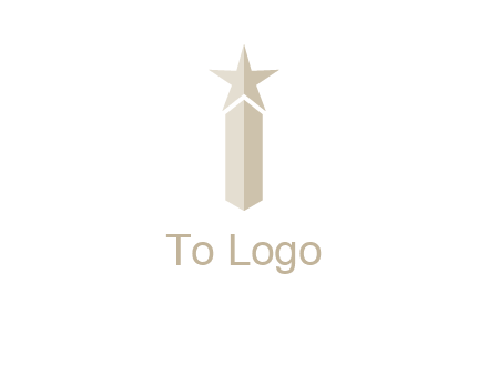 Magic stick forming letter i logo