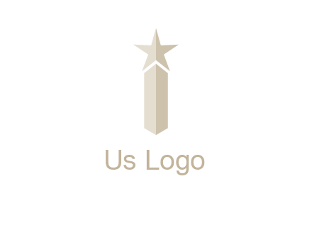 Magic stick forming letter i logo