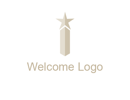 Magic stick forming letter i logo