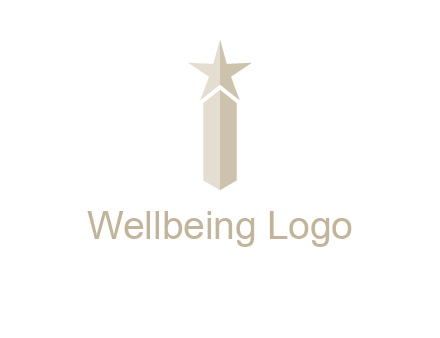 Magic stick forming letter i logo