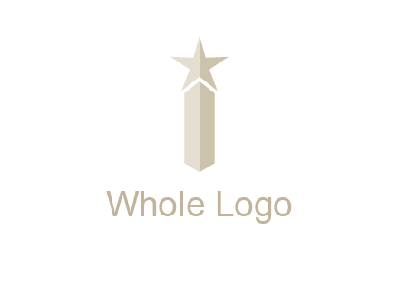 Magic stick forming letter i logo