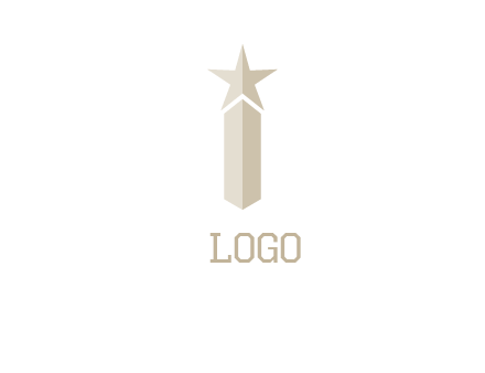 Magic stick forming letter i logo