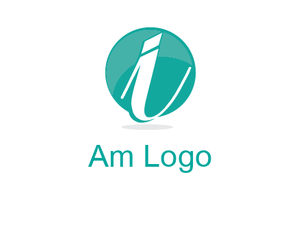 letter i placed in front of a circle logo