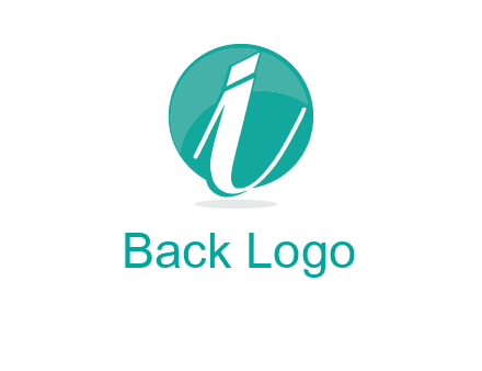letter i placed in front of a circle logo