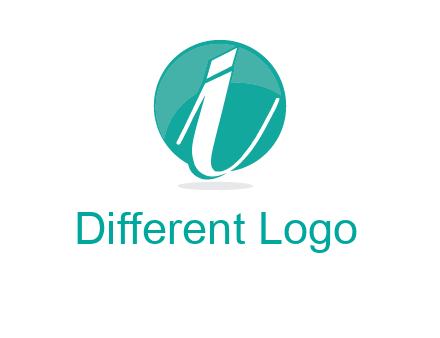 letter i placed in front of a circle logo