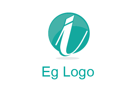 letter i placed in front of a circle logo
