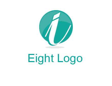 letter i placed in front of a circle logo
