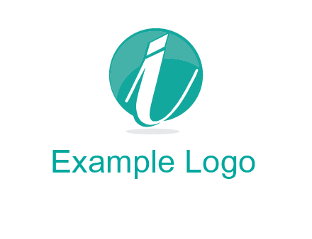 letter i placed in front of a circle logo