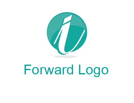letter i placed in front of a circle logo