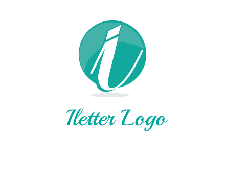 letter i placed in front of a circle logo