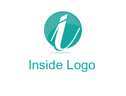 letter i placed in front of a circle logo
