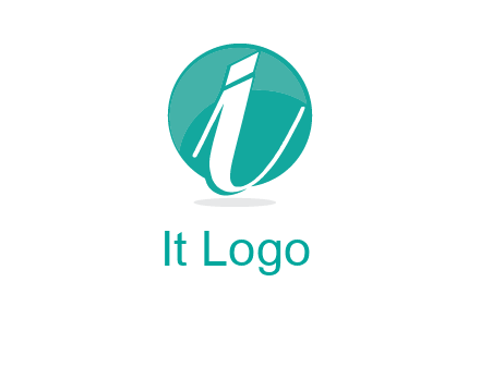 letter i placed in front of a circle logo