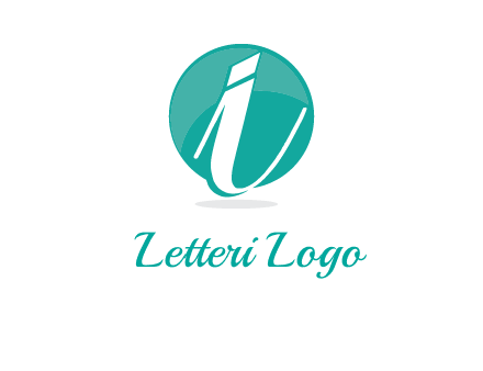 letter i placed in front of a circle logo