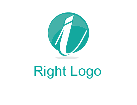 letter i placed in front of a circle logo