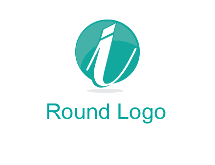 letter i placed in front of a circle logo