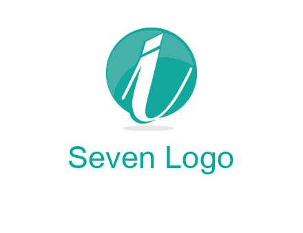 letter i placed in front of a circle logo