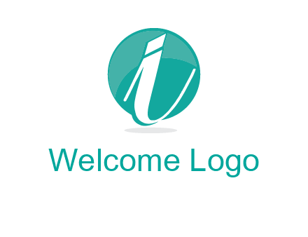 letter i placed in front of a circle logo