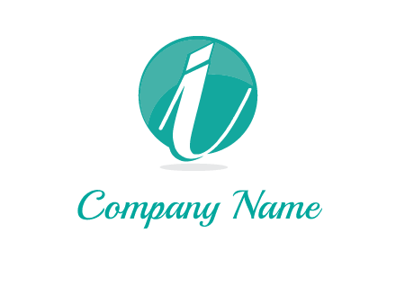 letter i placed in front of a circle logo