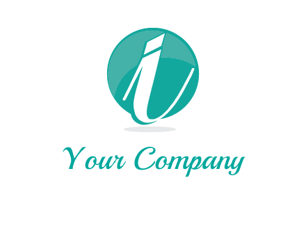 letter i placed in front of a circle logo