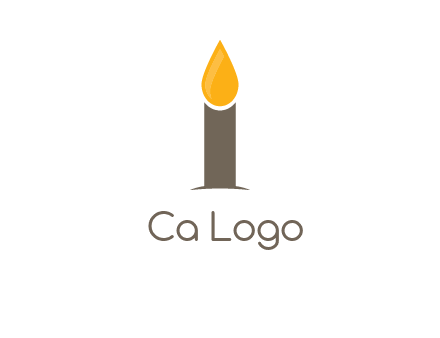 Candle merged with letter i logo