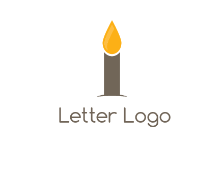 Candle merged with letter i logo
