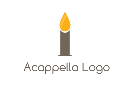 Candle merged with letter i logo