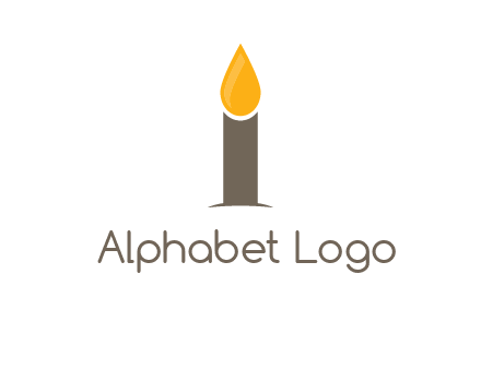 Candle merged with letter i logo