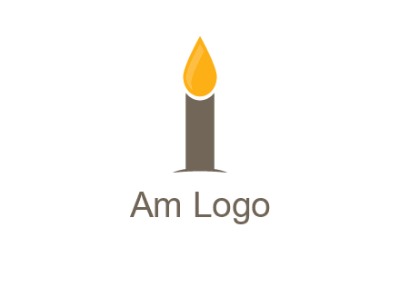 Candle merged with letter i logo