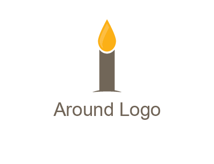 Candle merged with letter i logo
