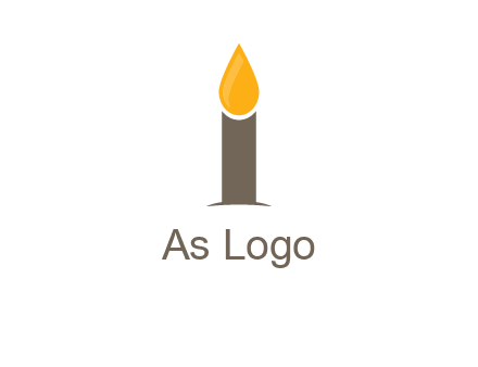 Candle merged with letter i logo