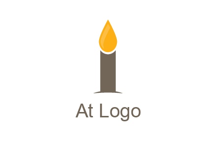 Candle merged with letter i logo