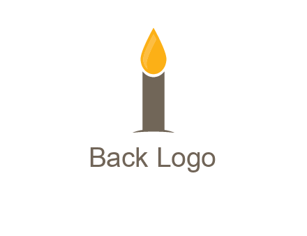 Candle merged with letter i logo