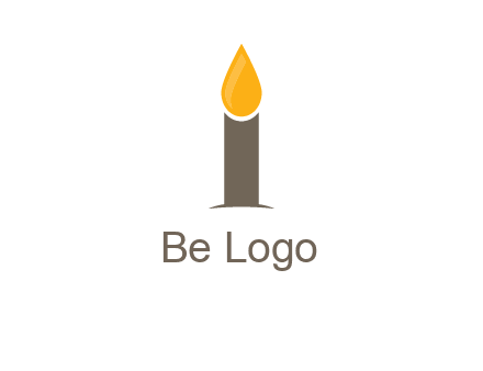 Candle merged with letter i logo
