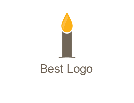 Candle merged with letter i logo