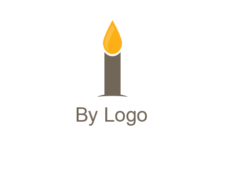 Candle merged with letter i logo