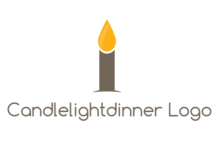 Candle merged with letter i logo