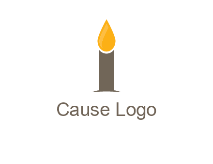 Candle merged with letter i logo