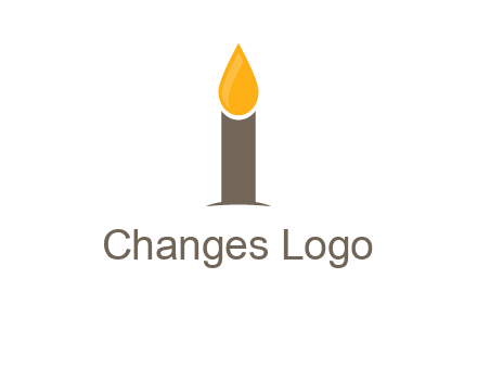 Candle merged with letter i logo