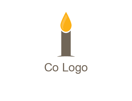 Candle merged with letter i logo