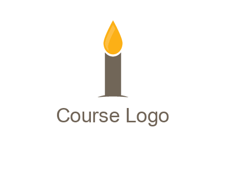 Candle merged with letter i logo