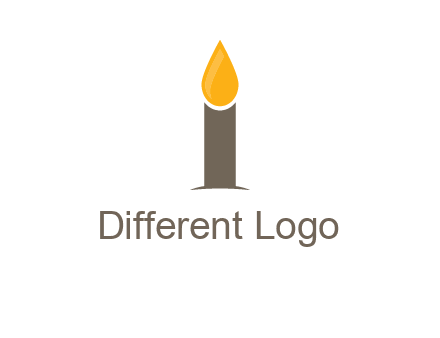Candle merged with letter i logo