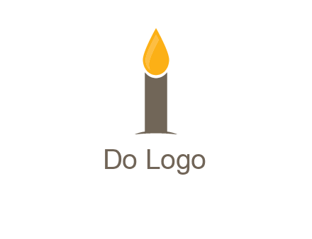 Candle merged with letter i logo