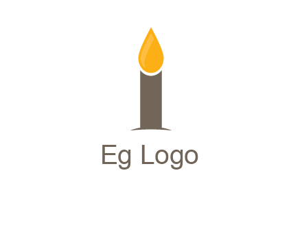 Candle merged with letter i logo