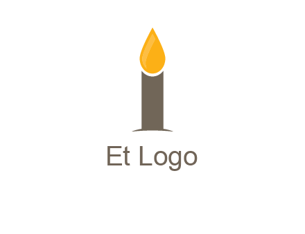 Candle merged with letter i logo