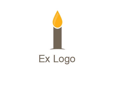 Candle merged with letter i logo