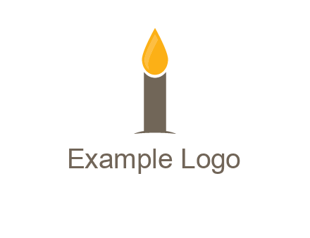 Candle merged with letter i logo