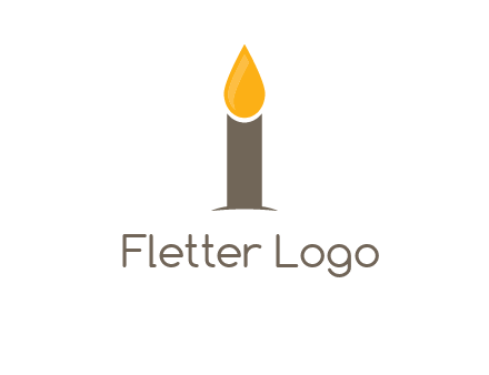Candle merged with letter i logo