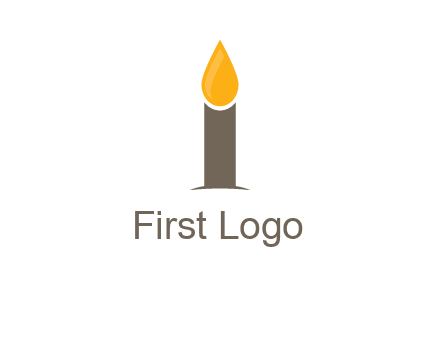 Candle merged with letter i logo